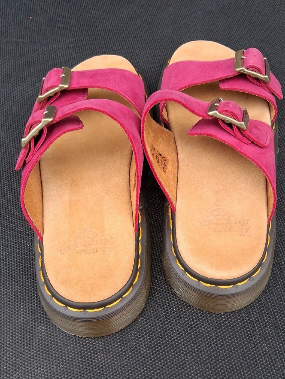 Dr. Martens Women’s Bright Fuchsia Double-Buckle Slide Sandals - Picture 12 of 16
